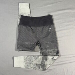 Gymshark Adapt Ombre Seamless Leggings Black Grey High Rise Geometric Medium